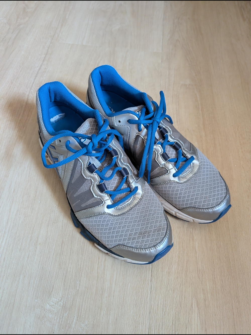 Asics Gray and Blue Men's Athletic Running Shoes